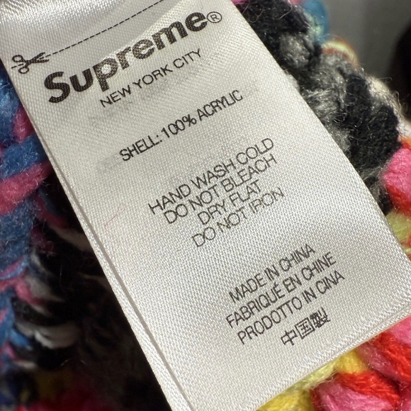 Supreme Hand Tied Knit Multicolor Beanie - Picture 4 of 7